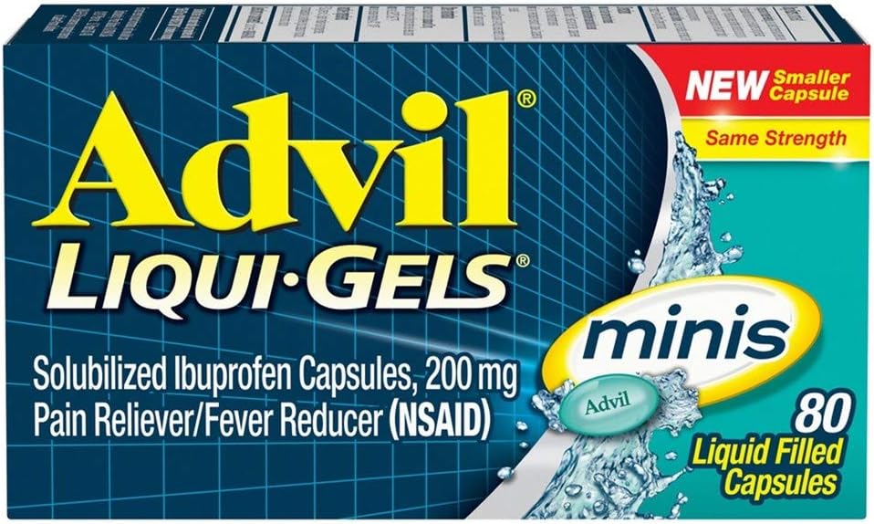 Advil Liqui-Gels Minis, 80 カプセル 1 ボトル (5 ボトル)