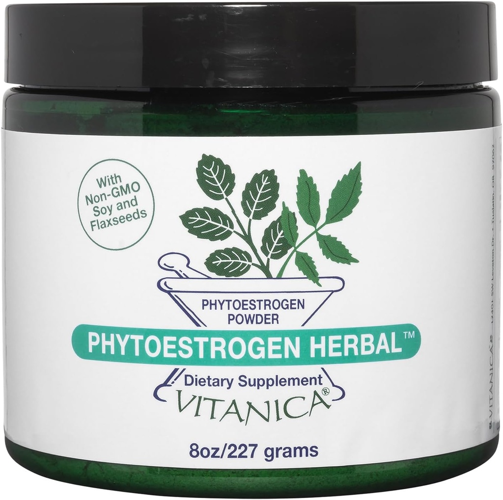 Vitanica Phytoestrogen の草の非 GMO PMS、女性のための月経の救助の補足、ホルモンのバランス、夜は及び熱い抜け目がない救助、大豆 Isoflavone、ビーガン、粉 8 Oz (Phytoestrogen の草のプロ ロゴ)