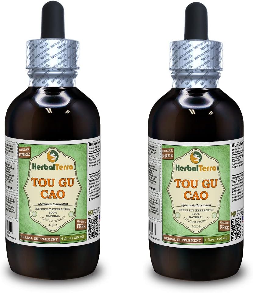 TOU Gu Cao, Speranskia (Speranskia Tuberculata) Glycerite, Organic Dried Herb Alcohol-Free Liquid Extract (Brand Name: HerbalTerra, Proudly Made in USA) 2x4 fl.oz (2x120 ml)