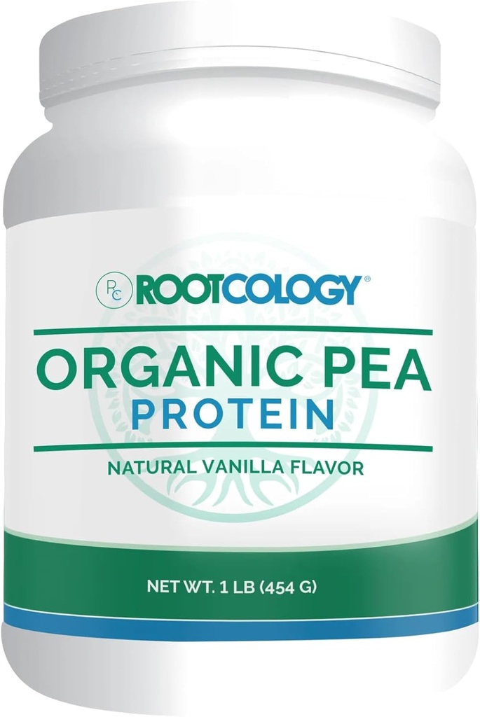 Rootcology by Dr. Izabella Wentz | Organic Pea Protein | USDA Certified Organic Pea Protein with 20g Plant Protein per Serving | Natural Vanilla Flavor | 454g / 15 Servings