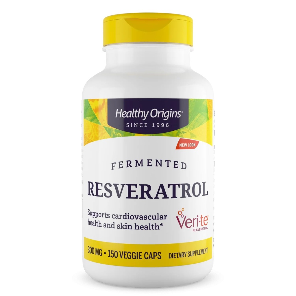 Heathyの起源はResveratrolを発酵させました(非GMO、98%のトランスレスベラトロール、ヨーロッパの供給される) 300のmgの150のベジギーの帽子