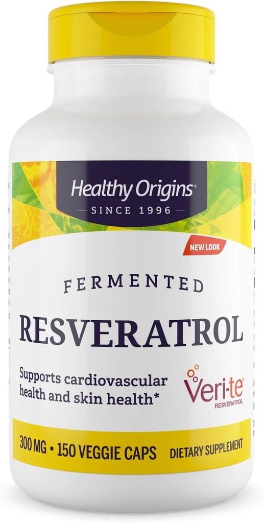 Heathyの起源はResveratrolを発酵させました(非GMO、98%のトランスレスベラトロール、ヨーロッパの供給される) 300のmgの150のベジギーの帽子