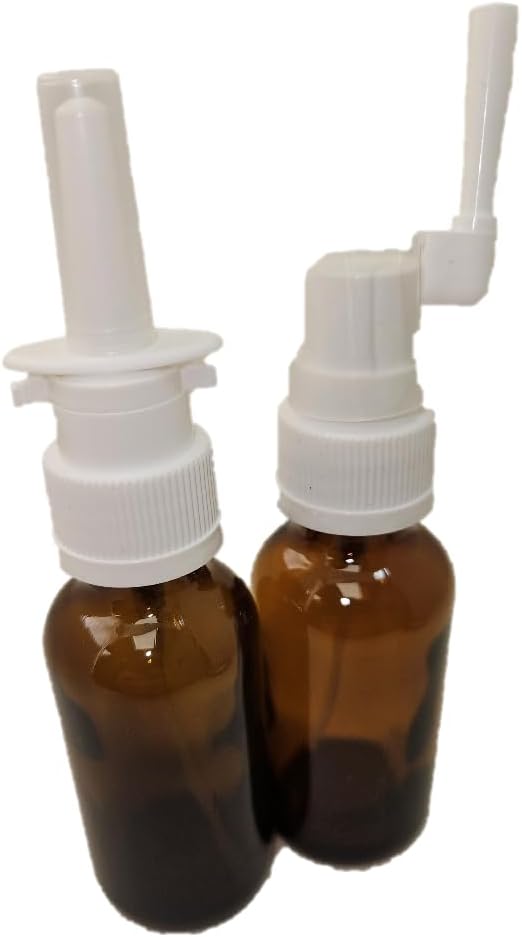 アンバー ガラス空の鼻とコロイドシルバーとサラインアプリケーションのための経口スプレーヤー, 空の 30ml (1oz) 2-パック