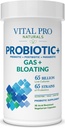 Vital Pro Naturals - ガス&ブロッキングプロバイオティクス+プレバイオティクス、ポストバイオティクス、パラバイオティクス、大人のための4-in-1健康サプリメント、高効力、65ストレーナー、毎日の消化と免疫サポート、30カラット