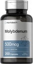 ホルバッハモリブデンサプリメント | 500mcg | 200カプセル | アミノ酸キレート | 非GMO、グルテンフリー