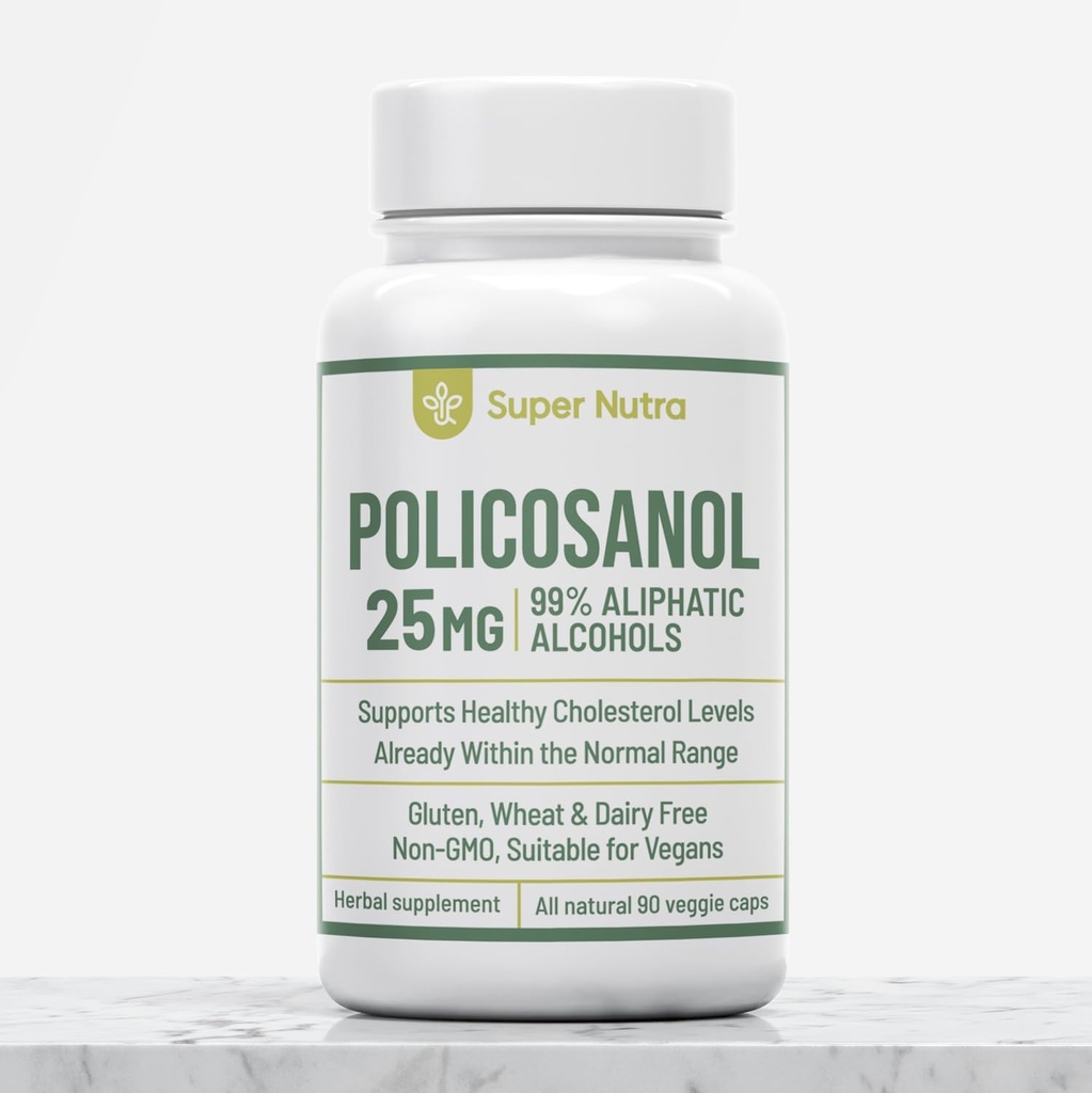 Policosanol 25mgは、健康と免疫のためにキューバの砂糖の杖から作られた。 供給3か月のサービングごとの90の野菜のカプセル1。
