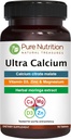 純粋な栄養のVIT D3 + K2の超カルシウム1000mg  90タブ カルシウム クエン酸塩の無水ケイ酸、VIT D3、K2、Moringa Oleifera、マグネシウムおよび亜鉛が付いている高吸収性のカルシウム 補足。