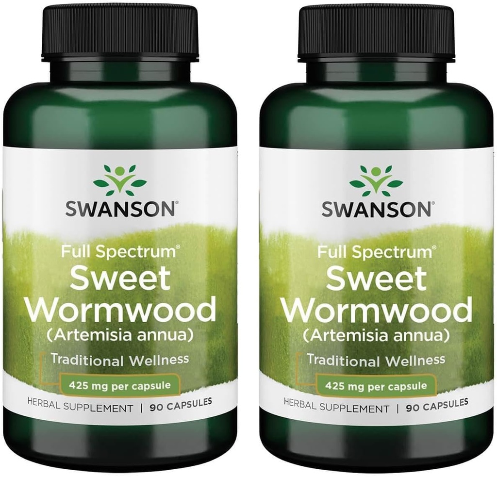 Swanson Sweet Wormwood - GI Gut Health、Microbial Balance & Digestive Health Support - ハーバルサプリメント with Artemisin - (90カプセル、425mg 各) 2パック