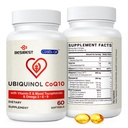 Besibest Ubiquinol CoQ10-600mg-Softgel、ビタミンE及びオメガ3、6、9の高い吸収-Coenzyme-Q10のエネルギー生産、テストされる、60の計算のための強力な酸化防止