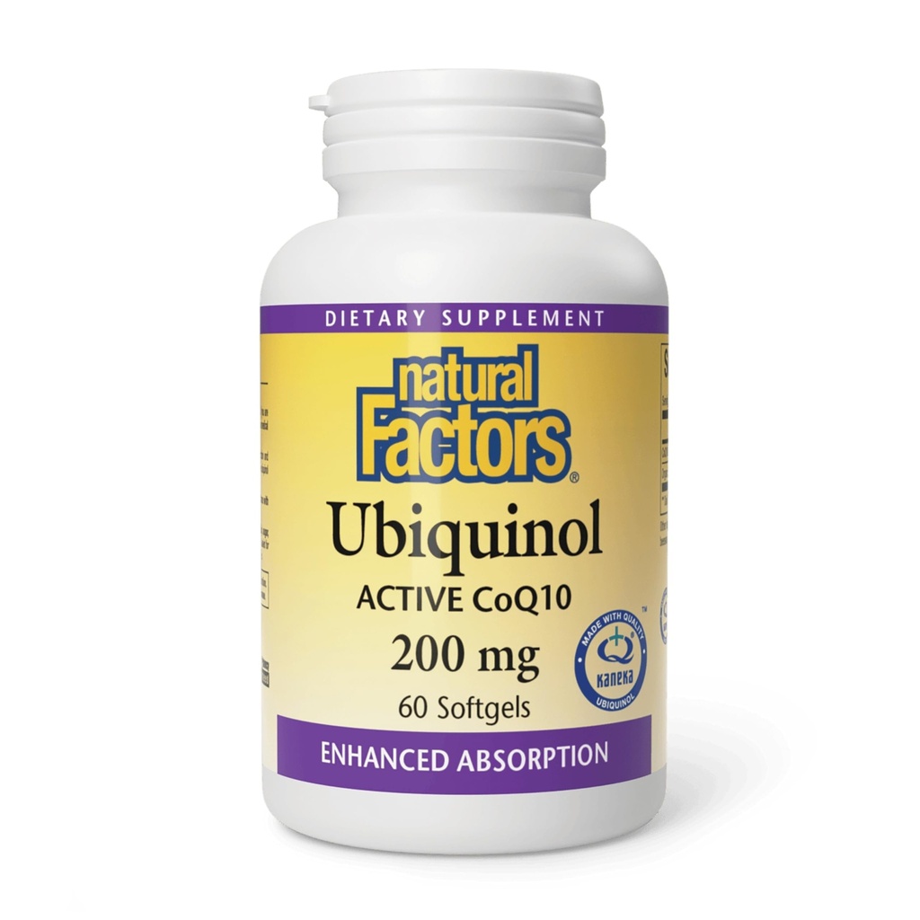 自然な要因Ubiquinol 200のmg -サポート中心の健康及び自然な活力-優秀な吸収の酸化防止サポート補足-亜麻仁オイルとのエネルギー サポート- 60のSoftgels (60のサービング)