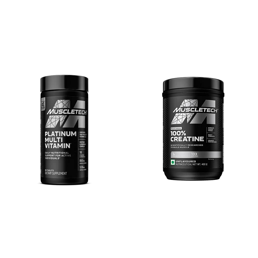 MuscleTech のクレアチンの Monohydrate の粉プラチナ 純粋な Micronized 筋肉回復 + ビルダー及び免疫サポートのためのプラチナ Multivitamin 18 のビタミン及び鉱物