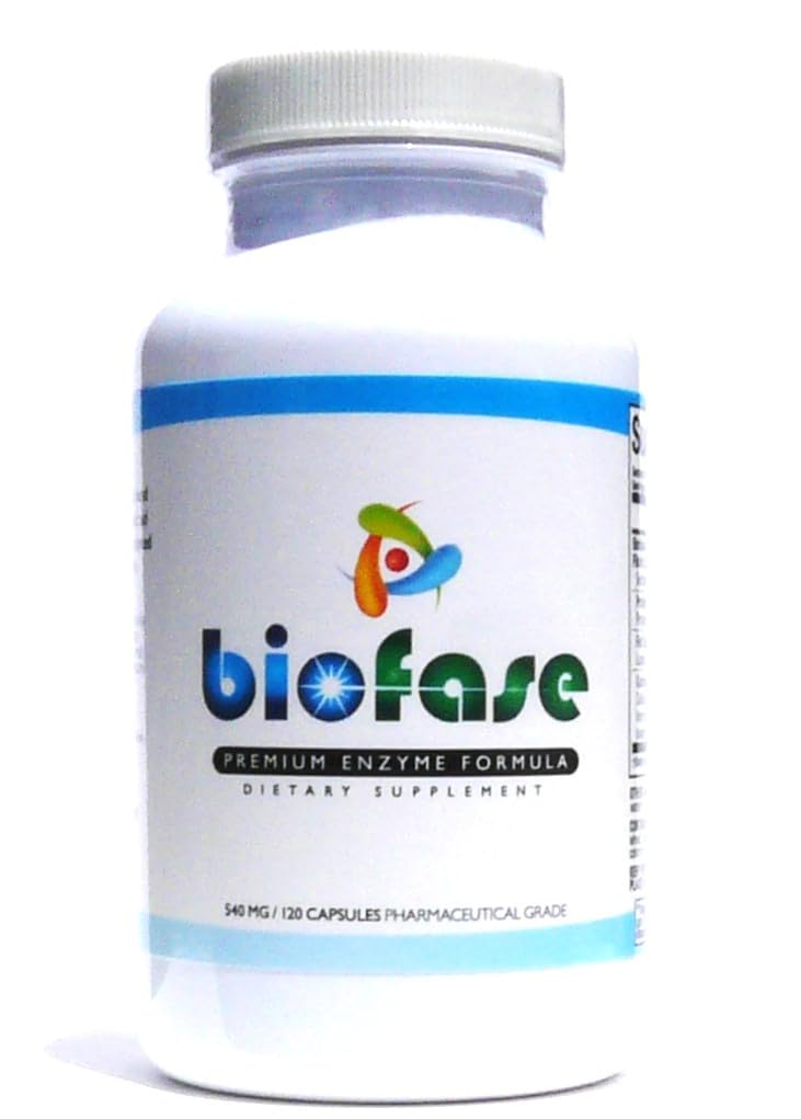 Biofase-Premium-Enzyme-Formula 120カプセル - バイオフィルム防衛&消化 - 腸の健康をサポートするための全身酵素 - 充填剤なし!