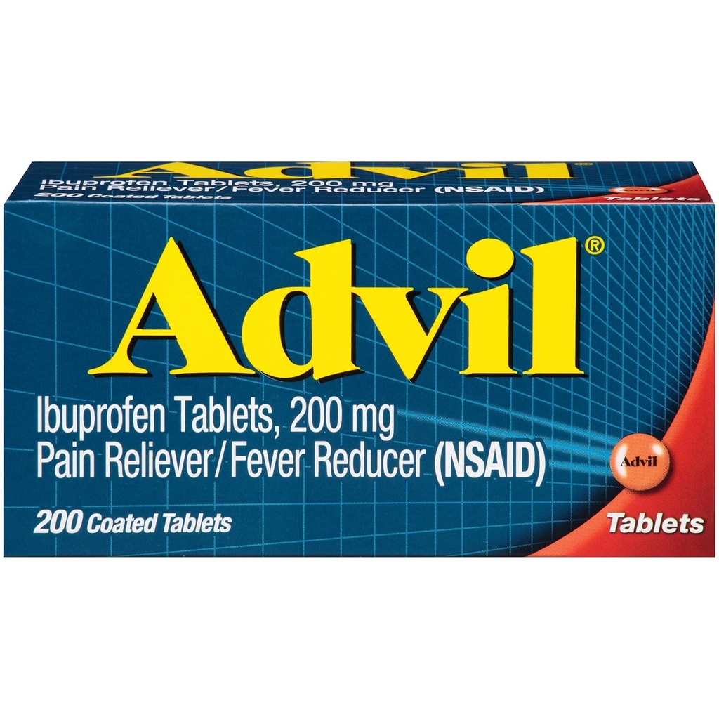 Advil Ibuprofen 200mg 200の上塗を施してあるタブレット