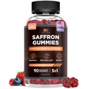 EFFECTIVE NUTRA Saffron Gummies | ビタミンD2、パッションフラワー、セントジョンズワート&GABA | ポジティブムード、消化、エネルギー | ナチュラルベリー風味、アメリカ製(90カウント)
