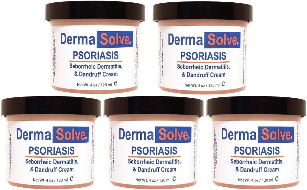 Dermasolveの乾癬、Seborrheicの皮膚炎およびDandruffのクリームは、かゆみの皮を扱い、成長の保湿の軽減を提供する未来の火炎を防ぎます。 (4.0 oz。) 5パック