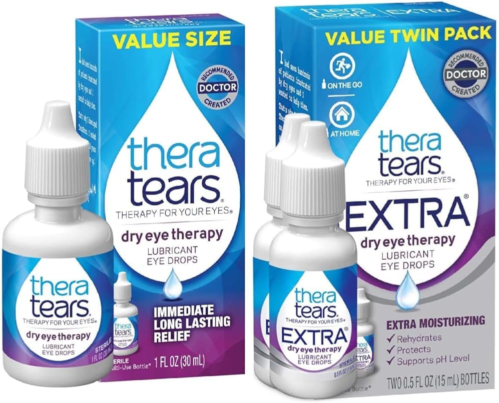 TheraTearsは乾いた目のための目の療法の目の低下を乾燥します、1.0 Fl Oz及び余分乾燥した目の療法の潤滑油は乾燥した目、0.5のflのozのびん、2の計算を乾燥します(1のパック)