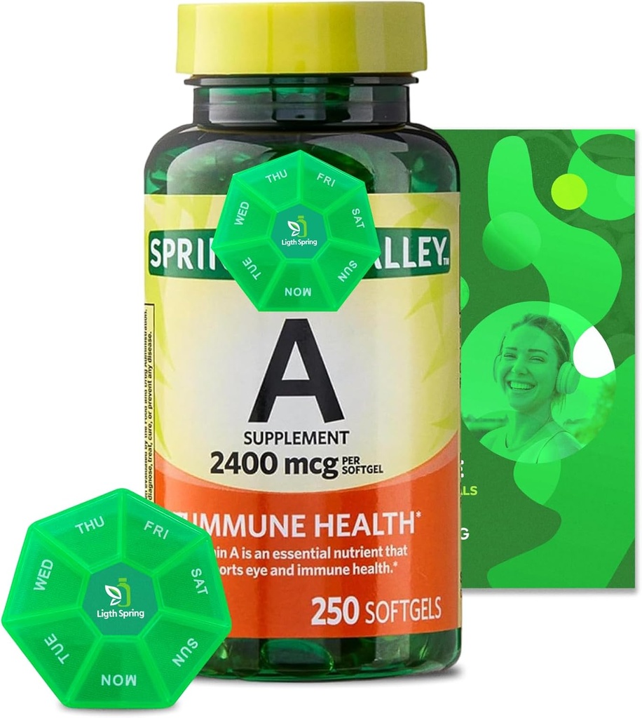 ビタミンAサプリメント2400 mcg、バンドル独占ビタミン&ミネラル付き250 Softgels - AからZ - より良いLigth&Springガイド