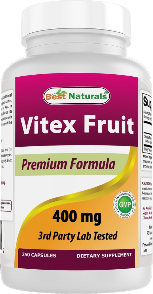 最高のNaturals Vitex Chasteberry 400 mg 250カプセル(パッケージ2)