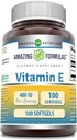アメイジングフォーミュラビタミンE 400 IU サービングサプリメント | 非GMO | グルテンフリー (100 Softgels)