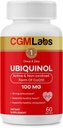 Ubiquinol 100MGアクティブ&非酸化(還元)CoQ10のフォーム - 強力な抗酸化サプリメント、健康、健康なコレステロールをサポート - CGMラボによる60ソフトゲル