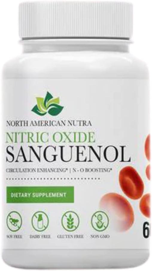 ニトリオキサイドサンゲノール | ニトリオキサイドブースターサプリメント | L-シトルリン 800mg、スペクトラ 100mg、L-グルタチオン 80mg&レスベラトロール 30mg |サポート 循環、心の健康、血圧 | 60カウント