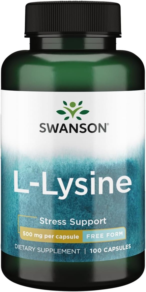 Swanson Amino Acid Free-Form L-Lysine 500 Milligrams 100 Capsules