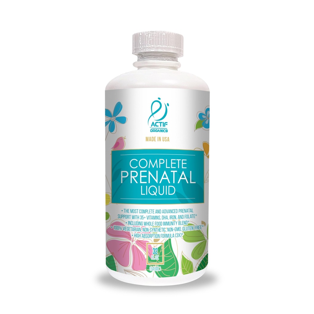 ACTIF有機合成プレナタル液35以上のビタミンと有機ハーブ、DHAとコリン、非GMO、米国製 32oz