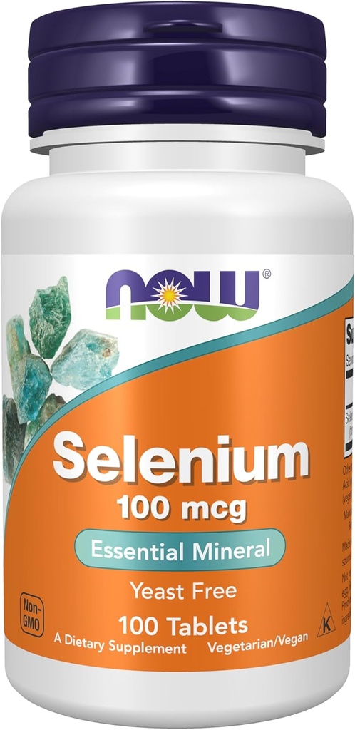 NOWサプリメント、セレン(L-Selenomethionine)100 mcg、エッセンシャルミネラル*、100錠