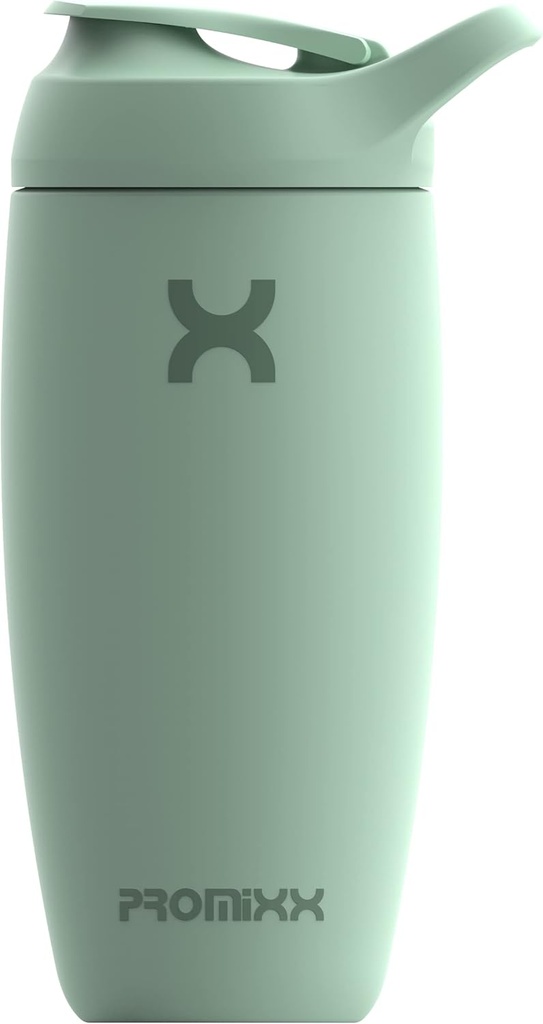 Promixx Pursuit Shaker Bottle Insulated Stainless Steel Water Bottle and shaker Cup, 18oz, Seagrass Green