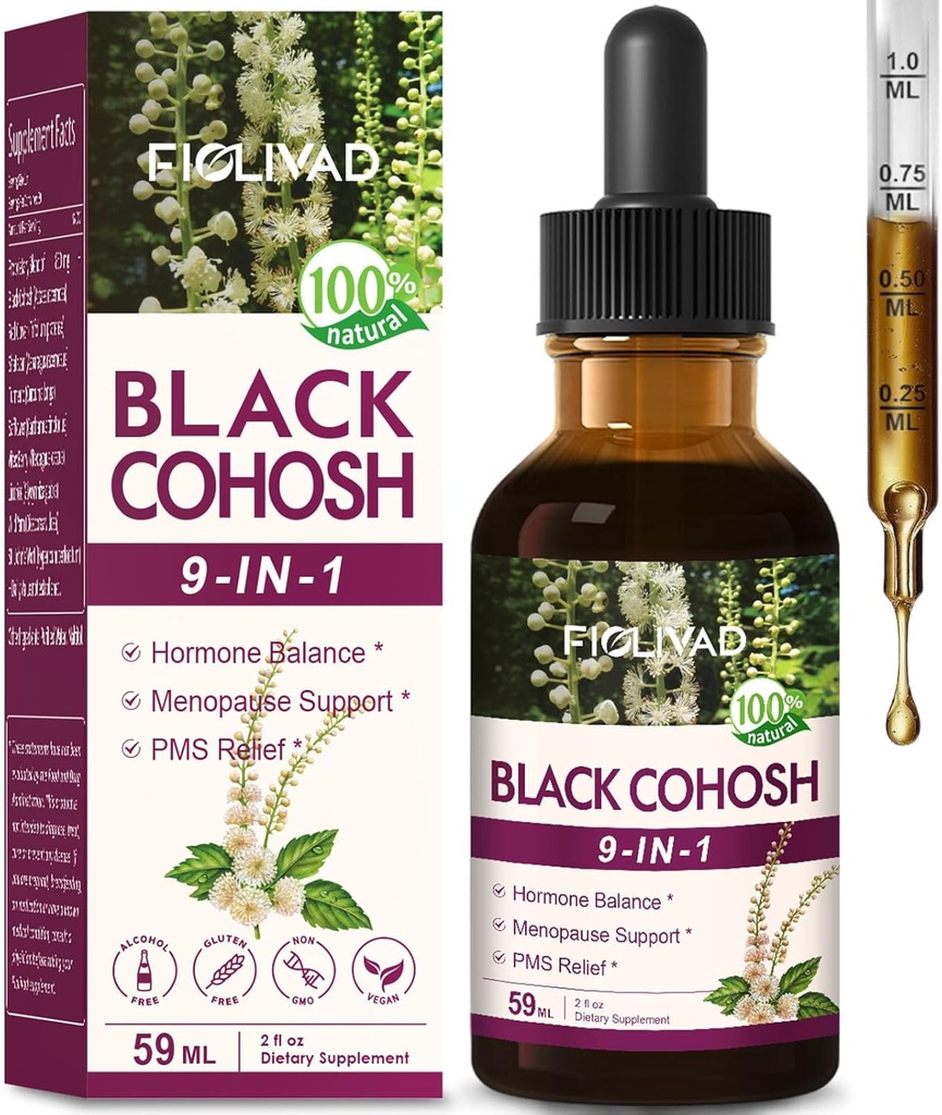 100%の自然な草の低下、ホルモンのバランスのための黒いCohoshのエキス、Menopauseサポート及びPMSの救助。2oz