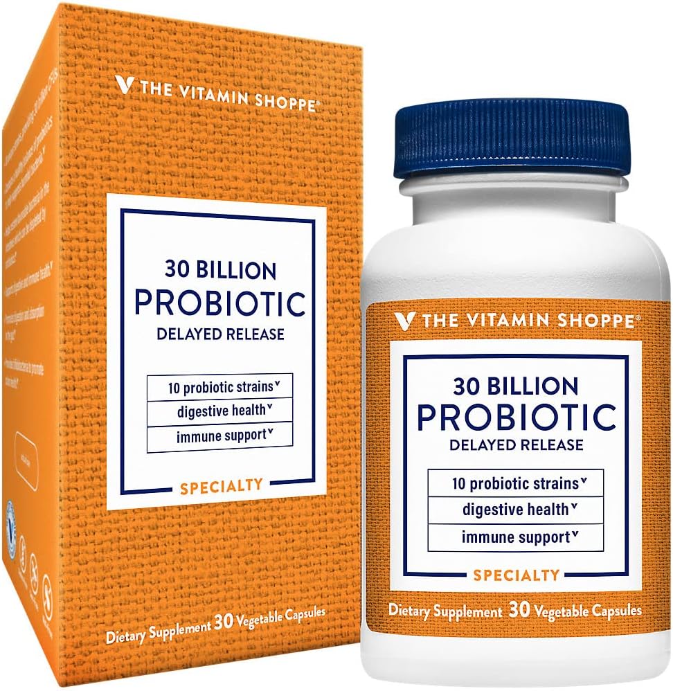 ビタミンShoppe Probioticはリリース30億を遅らせます - 消化器、免疫&腟の健康またはイーストの不均衡を支える10のプロバイオティックの緊張と - 棚の馬小屋(30の野菜の帽子)