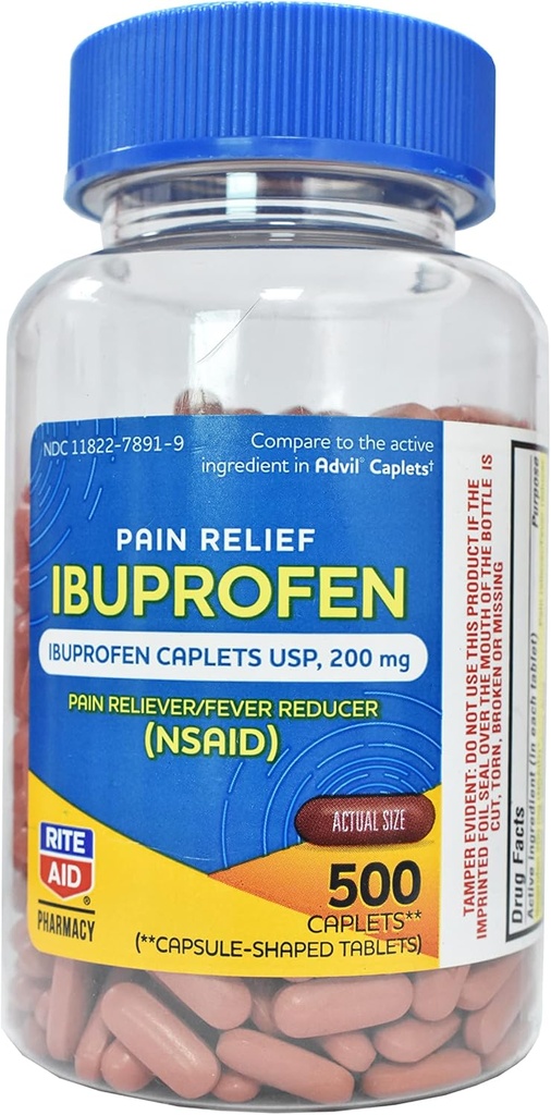ダニエイド薬局イブプロフェン200mg - 500コーティングブラウンカプレット - 痛みの回復とフィーバーリデュース - 片頭痛の救済 - 関節炎痛みの軽減 - 痛みキラー