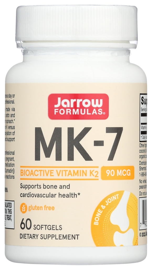 JarrowフォーミュラMK-7 90 mcg - ビタミンK2-60の活性剤(Softgels) - 骨と心血管の健康 - ビタミンK2 MK-7栄養補助食品 - K2ビタミンサプリメントMK-7 - グルテンフリー