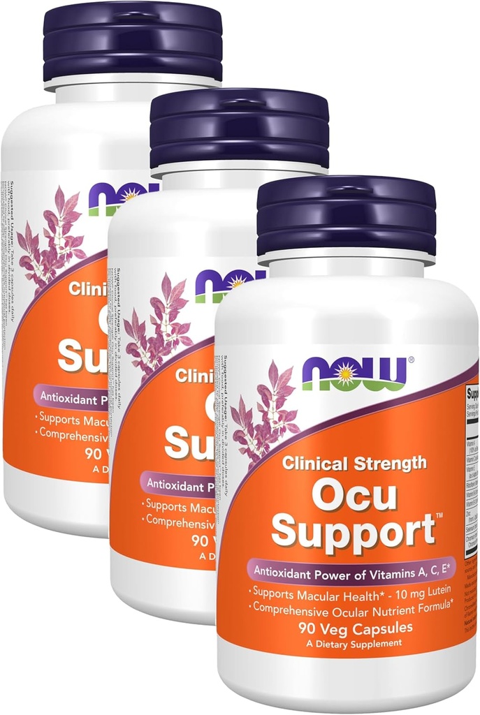 NOWサプリメント、Ocu SupportTMwith FloraGLO® ルテイン、プラスビタミンA、C、E、90ベジーカプセル(パッケージ3)