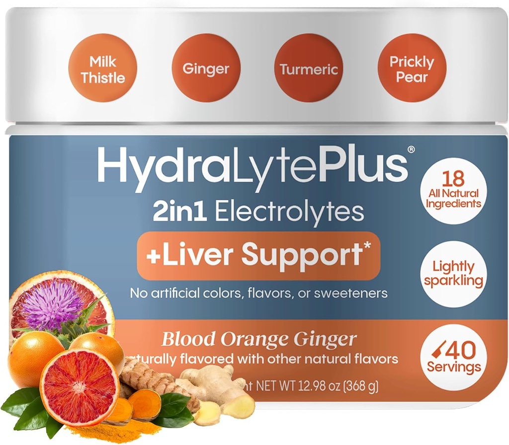Hydralyte のレバー サポート + ミルクのこの薬、ターメリック、ジンジャー、Prickly の梨、急速な再水、(Blood のオレンジのジンジャー、40 のサーブのたらいのためにフォーミュレートされる緑茶のエキスが付いている電解物の組合せ)