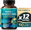 GriMed NAD + ブースト 16,550mg- x12 NR + レスベラトロールターメリック + ケルセチン - セルラーエネルギー、セルラー修理、ヘルシーエイジング - 米国製&テスト済み(90カウント)
