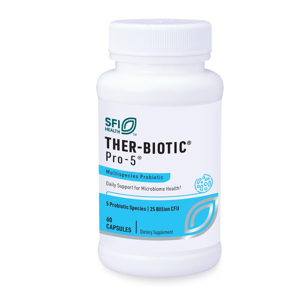 Klaire Labs SFI Health Pro-5 Probiotic - 25 Billion CFU High Dose Multispecies Gut Recolonizationは、男性と女性のためのサポート、Hypoallergenic & Dairy-Free(60カプセル)