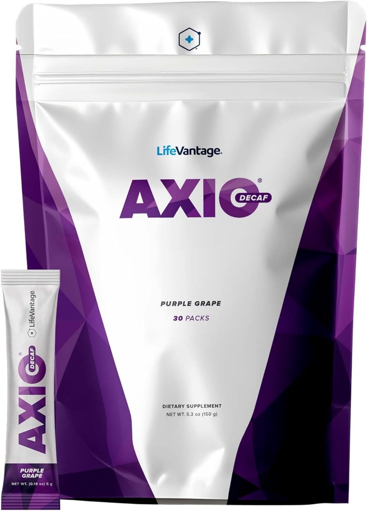 LifeVantage AXIOの規則的なエネルギー飲み物の粉、Nootropicの補足、焦点及び泥サポート、L-theanine、緑茶、Bのビタミン、DMAE、Quercetin及びパインの樹皮、紫色のブドウ、30のパケットと