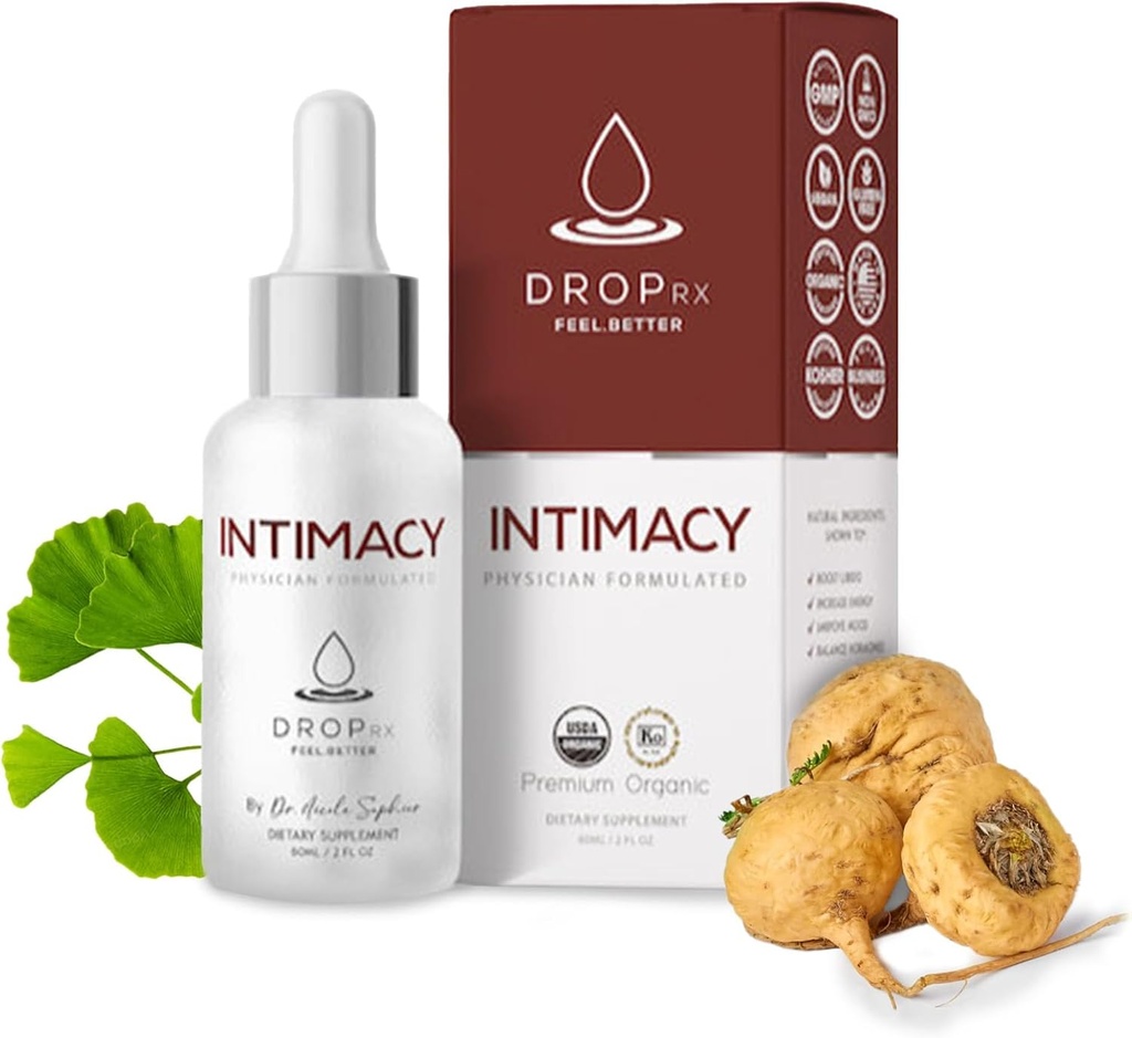 Dr. Nicole SaphierによるRx Intimacyをドロップ – 有機マカルート, 銀杏Biloba & Tribulus Terrestris, サポートのための液体サプリメント, 非GMO, ビーガン, グルテンフリー, コーシャ, アメリカ製 (2 Fl Oz)