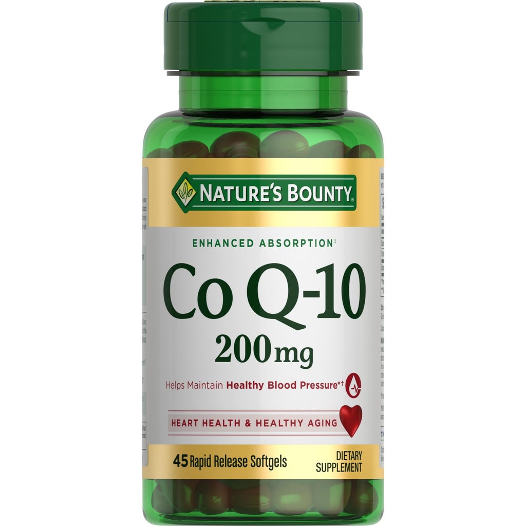 Nature's Bounty CoQ10、心の健康と健康な老化、栄養補助食品、200mg、45急速なリリースSoftgels