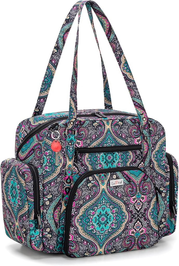 パッドを入れられた底、仕事のための教師の実用的な袋が付いているLoDridの教師のトート バック、ジッパーの上の閉鎖が付いている大きい女性の仕事のトート バック