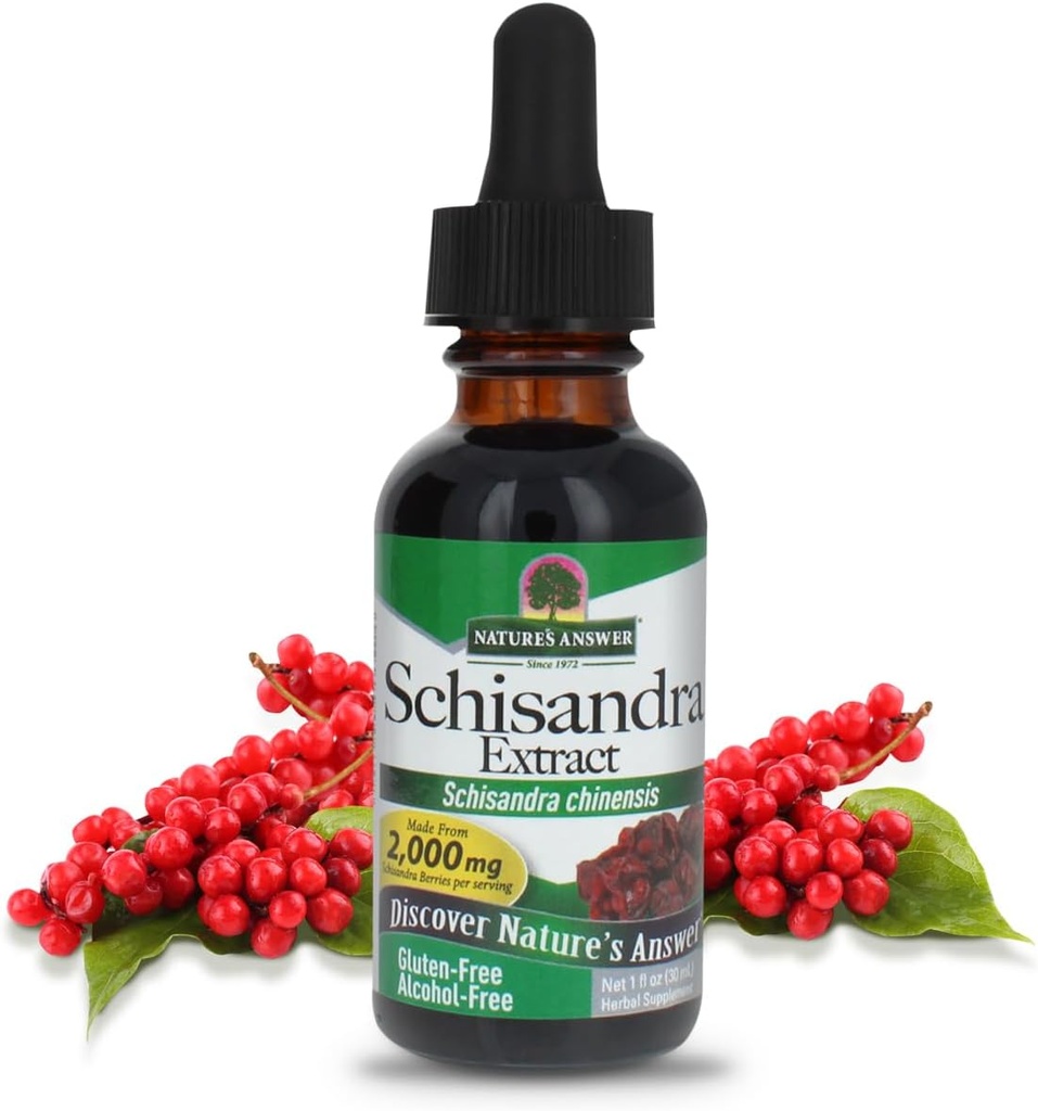 Nature's Answer Schisandra Berry Extract - アルコールフリー、グルテンフリー、ストレス、疲労、リラクシングサポート - 米国製 - 誰もがアドレンサルサポートサプリメント