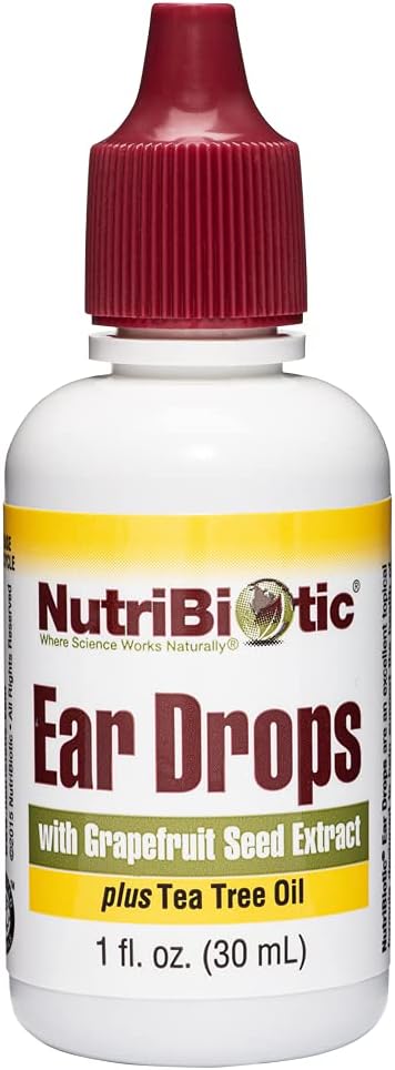 NutriBiotic – 耳のドロップ、1 Fl Oz | グレープフルーツの種子エキス&ティーツリーオイルで耳を和らげる | 完全菜食主義者 | 菜食主義者 | GMOなしで作られた | グルテンフリー