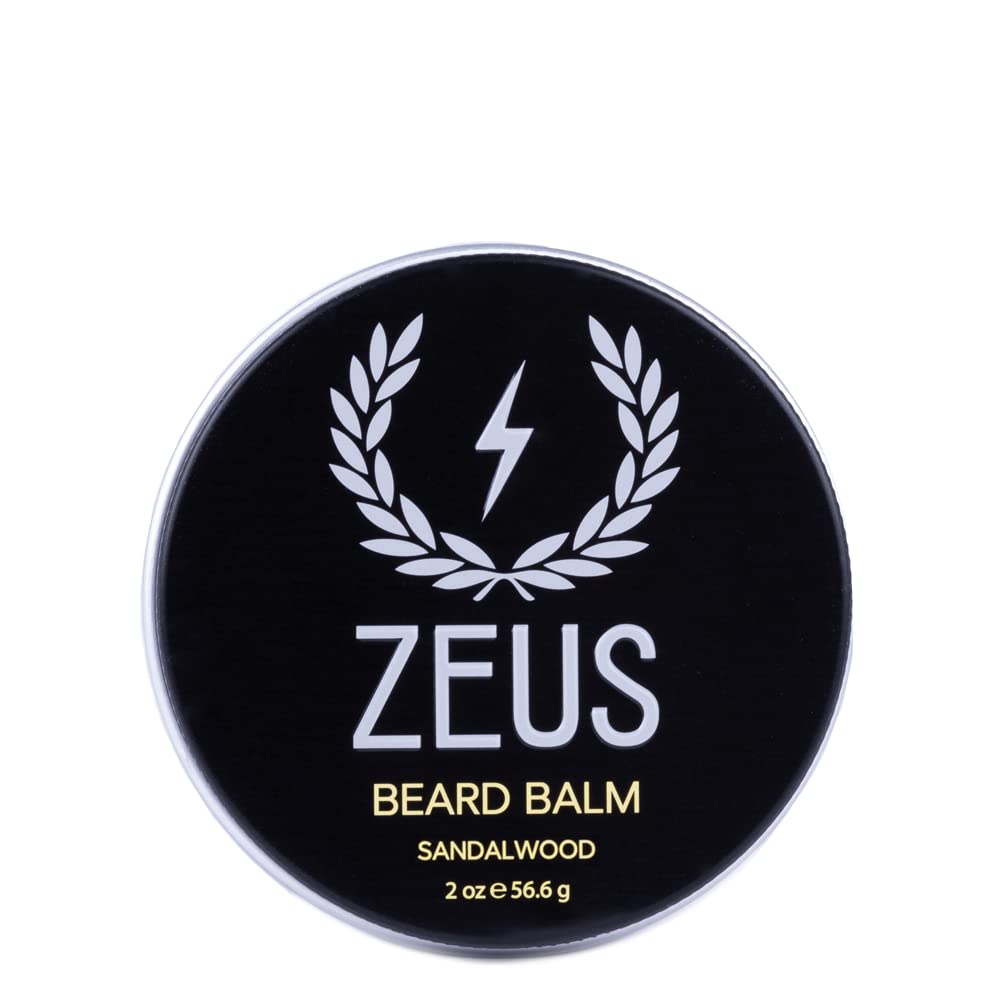 ZEUSベアドバーム, ナチュラルベスワックス&シアバターバーム, 顔の髪のための軟化コンディショナ – アメリカでMADE (Sandalwood) 2 オンス.