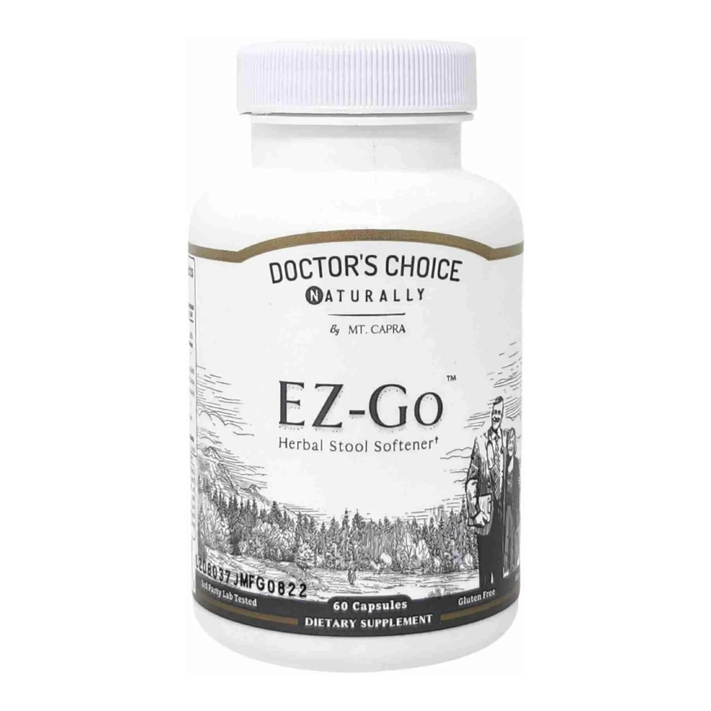 Mt. Capra EZ-Go Herbal Stool Softener | Non-Habitフォーミング, Gentle Elimination Support | ケープアロエゲル, スリッパエルムバーク, マシュマロルート, トリップハラ, マグネシウムとRhubarbルートが含まれています | 30 サービング