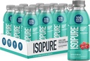 Isopure Zero Carb 32g クリアプロテイン Ready-to-Drink、Whey Protein Isolate、Blue Raspberry、12 パック(パッケージ 5 月 Vary)