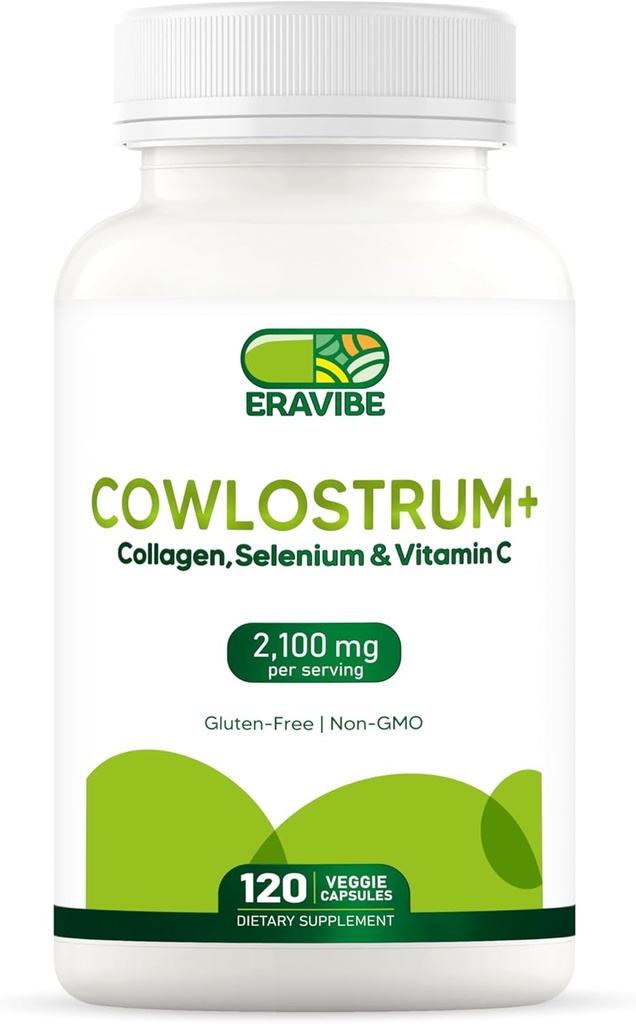 Colostrumサプリメント4 in 1, コラーゲン, セレン&ビタミンC - 2100mg for Immune System & Skin Support - 120ビーガンカプセル, グルテンフリー