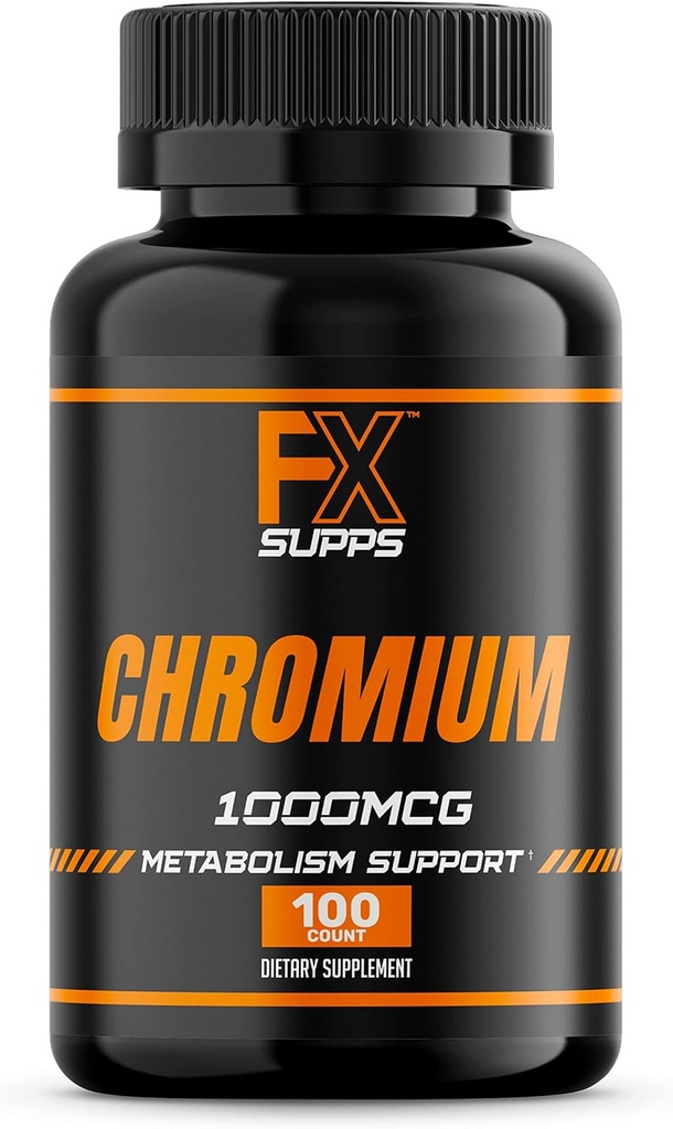 FX SUPPS クロム ポリニコテネート1000mcg (100カプセル) 男性と女性のための重量管理サプリメント | エネルギー生産と心臓の健康を改善