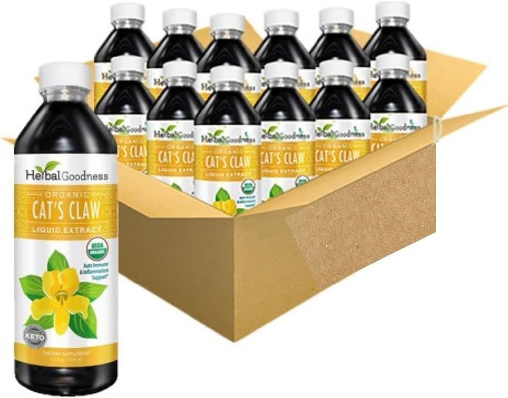 猫の爪の液体エキス -Vegan -グルテンフリー - 有機猫の爪の液体エキス - 12oz -ハーブの良さ(12のパッケージ)