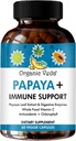 Organic Veda Papaya Leaf Plus Supplement - Blood Platelet Super Extract Immune Capsules with Papaya Digestive Enzymes, Chlorophyll, Grape Seed Extract, Vitamin C - Bone Marrow & Gut Health - 60 ct